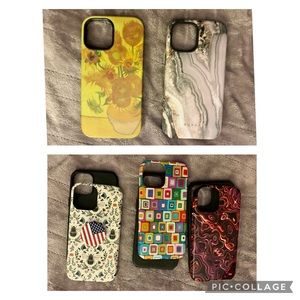 iPhone 12 Pro Max “tough” cases-Lot of 5. 3 Stringberry cases, 1 Burga, 1 Casely